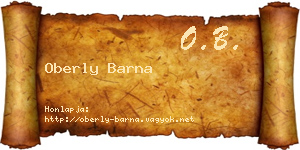 Oberly Barna névjegykártya